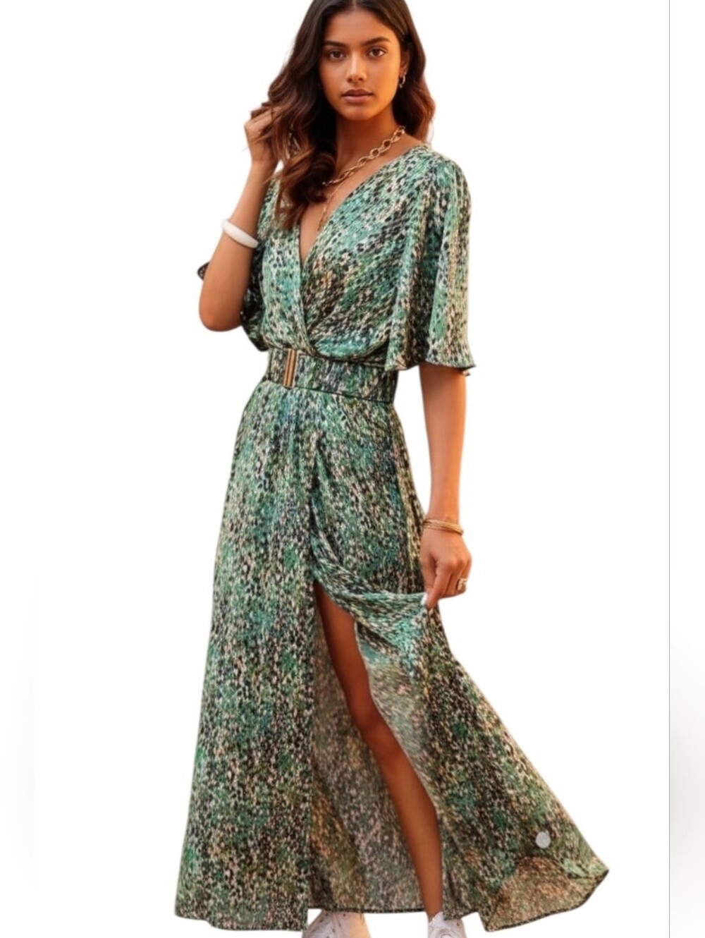 Noracora maxi floral dress multicolor green Size Medium
